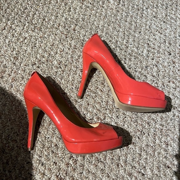 Michael Kors Open Toe coral color Platform heels - Picture 1 of 7